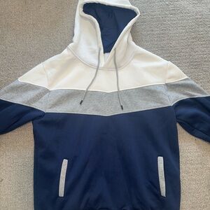 Men's Navy and Gray Hoodie